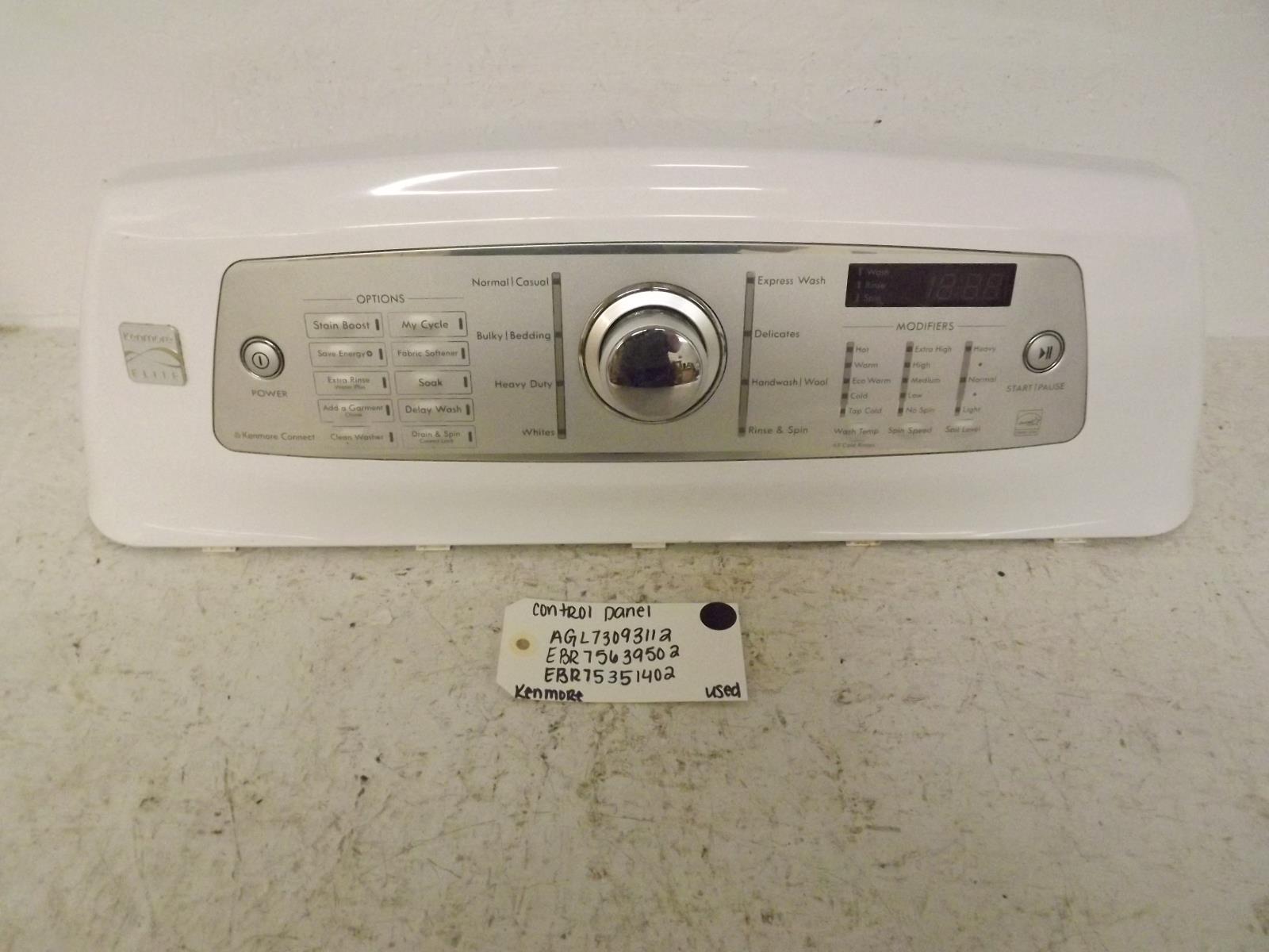 Kenmore Washer AGL73093112 EBR75639502 EBR75351402 Control Panel Used Kenmore Washer AGL73093112 EBR75639502 EBR75351402 Control Panel Used
